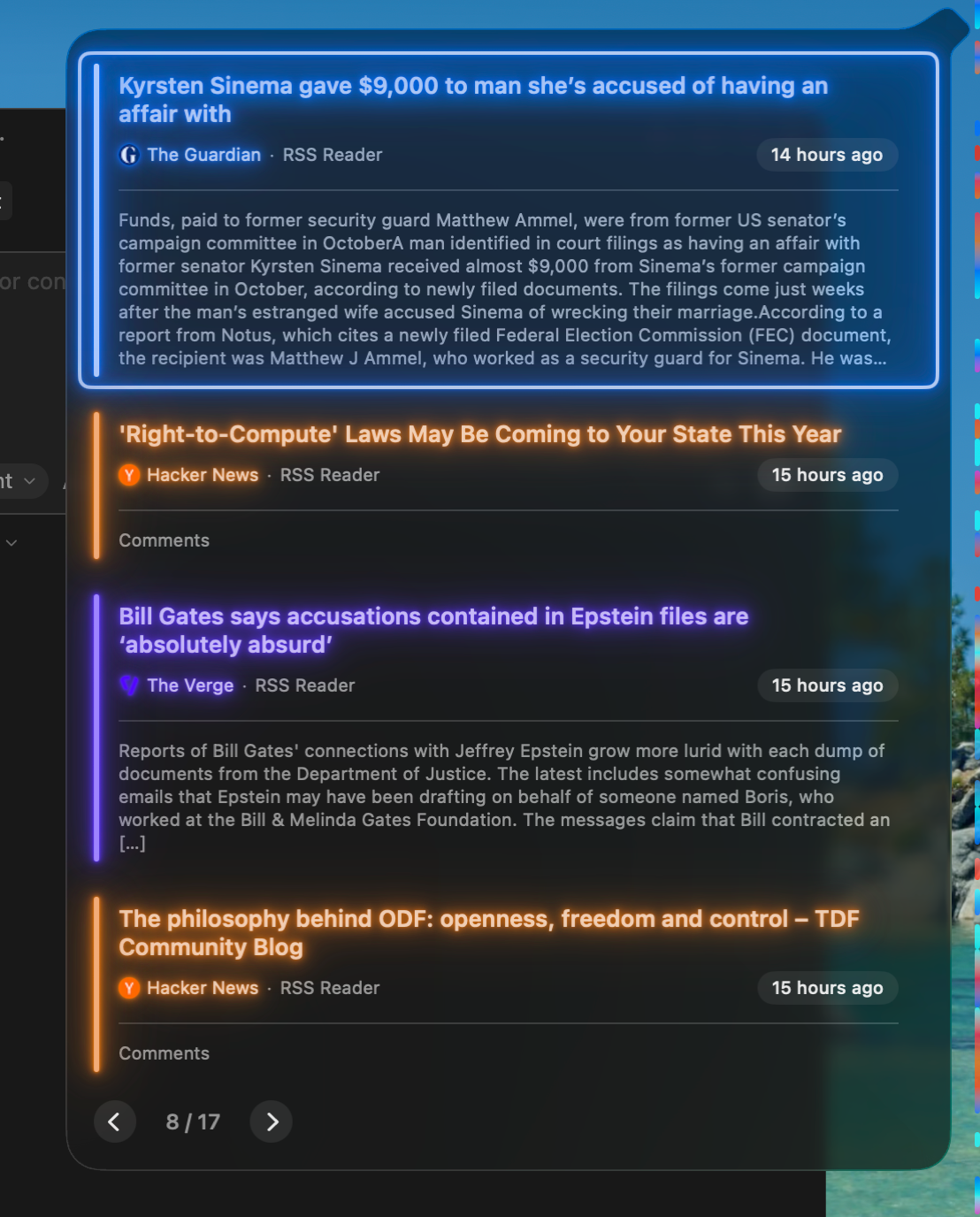 Neon Mode on screen edge