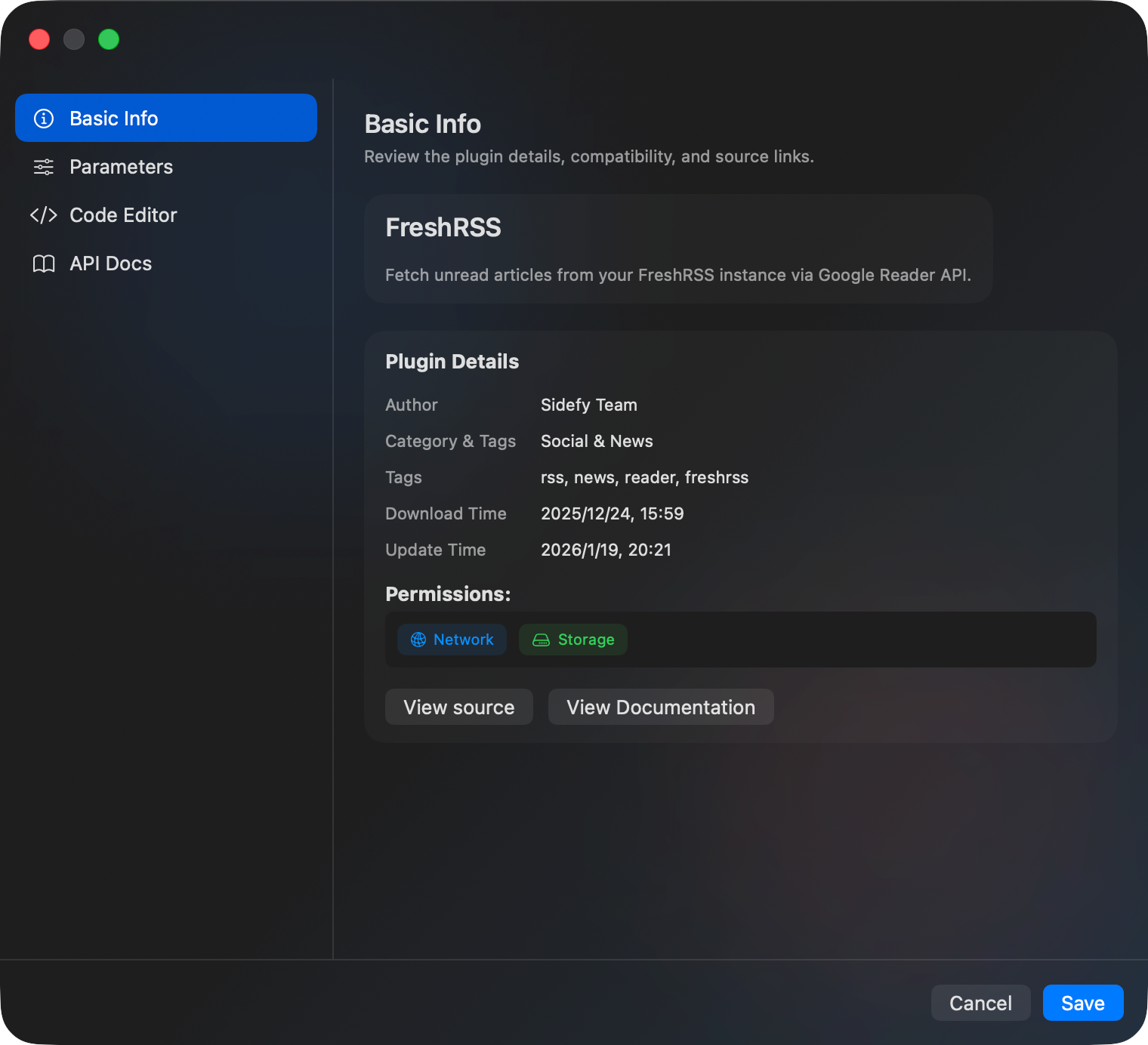 Plugin info after the macOS 26 UI refresh