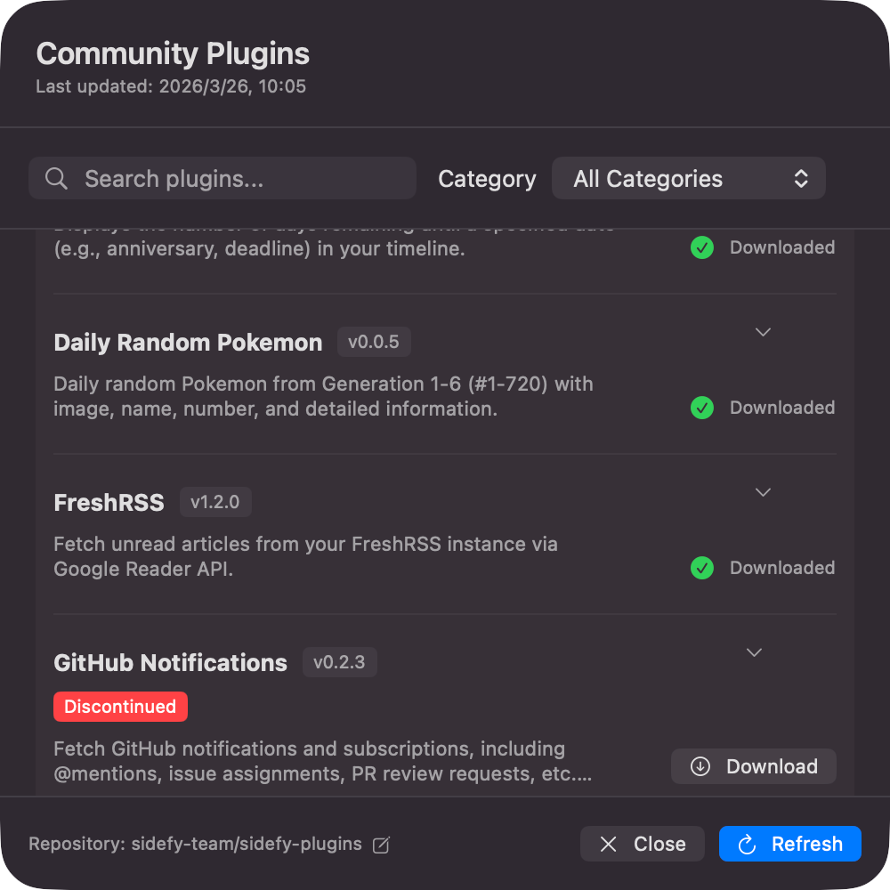 Plugin download before the macOS 26 UI refresh