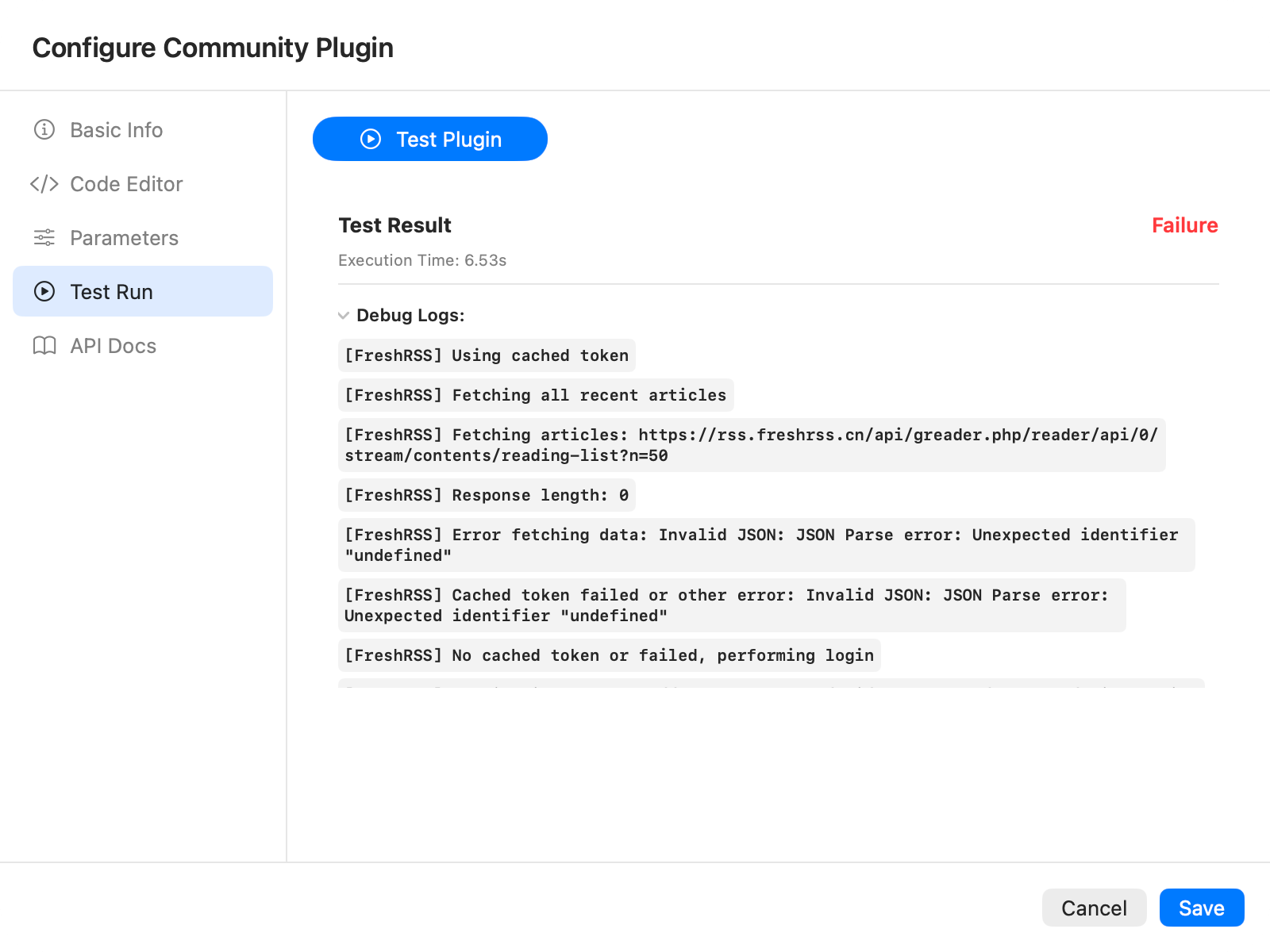 Plugin Logs Plugin Logs