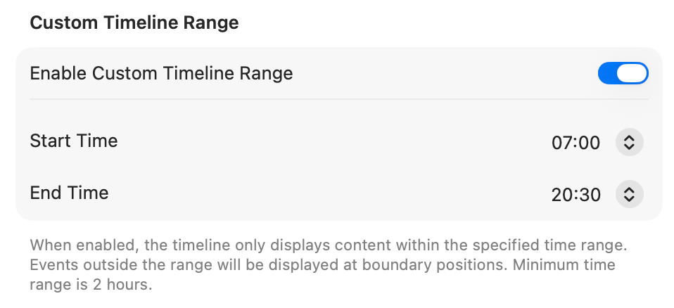Long-Awaited Custom Timeline Range